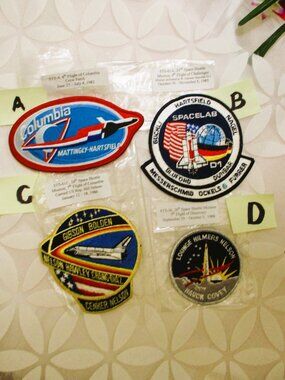 Vintage NASA Space Shuttle Mission Patch: 1982-1986 STS Crew Embroidery